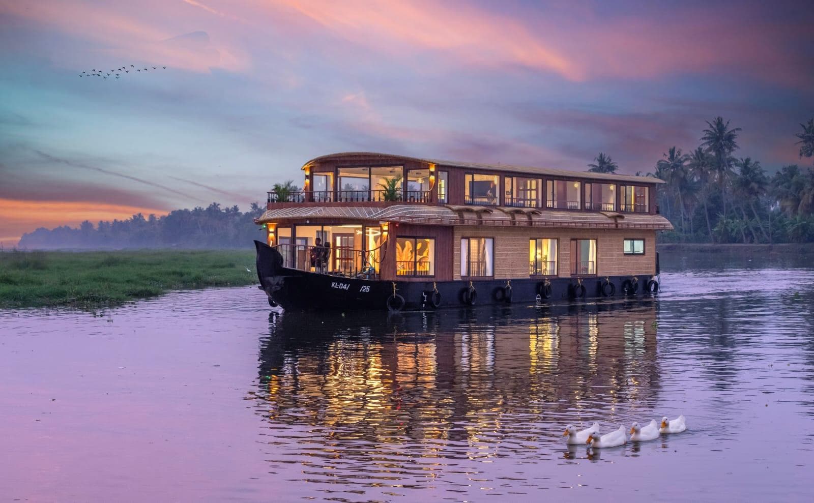 Exterior view of the houseboat